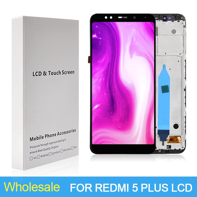 

Wholesale 5.99 Inch For Xiaomi Redmi 5 Plus Lcd Touch Digitizer Assembly Replacement MEG7 MEI7 Display Screen Free Ship