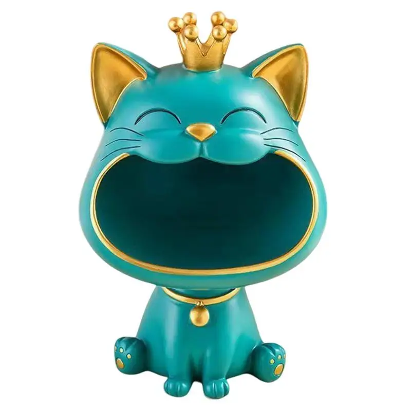 

Статуэтка из смолы Lucky Big Mouth статуя кота Скульптура Декор для домашнего стола миниатюрная коробка для хранения мелочей Современные художественные украшения