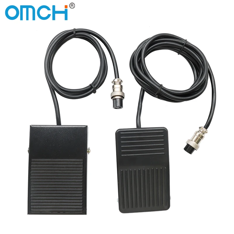 Фото Ножной переключатель OMCH TFS-1/FS-1 с кабелем 1 м/2 м, 2/3-полюсная вилка, 250 В переменного тока, 10 А, 1 NO 1 NC SPDT, переключатели управления машиной, серебряные контакты №4