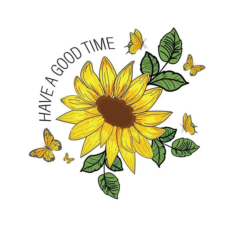 Термонаклейка с надписью Подсолнух DTF