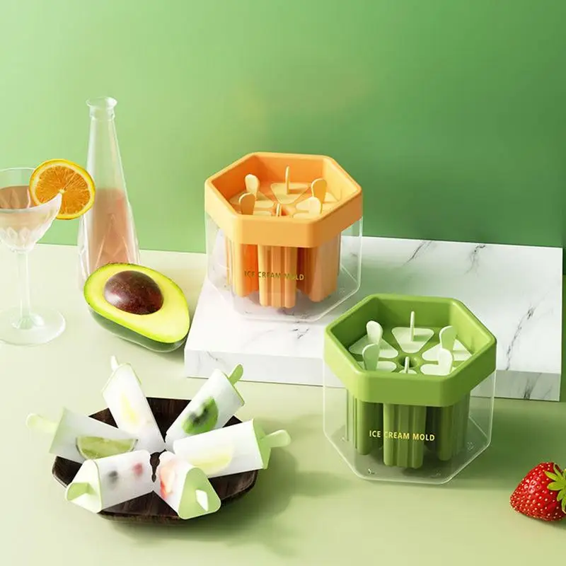 Popsicle Mold DIY Ice Cream Ice Cubes Maker Bar Kitchen Refrigerator Homemade Stick Mould Tubs PET Household Kitchen Tools