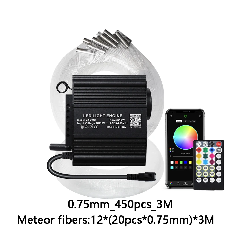 

Kingmaled Оптоволоконное звездное небо RGBW 12Вт для авто