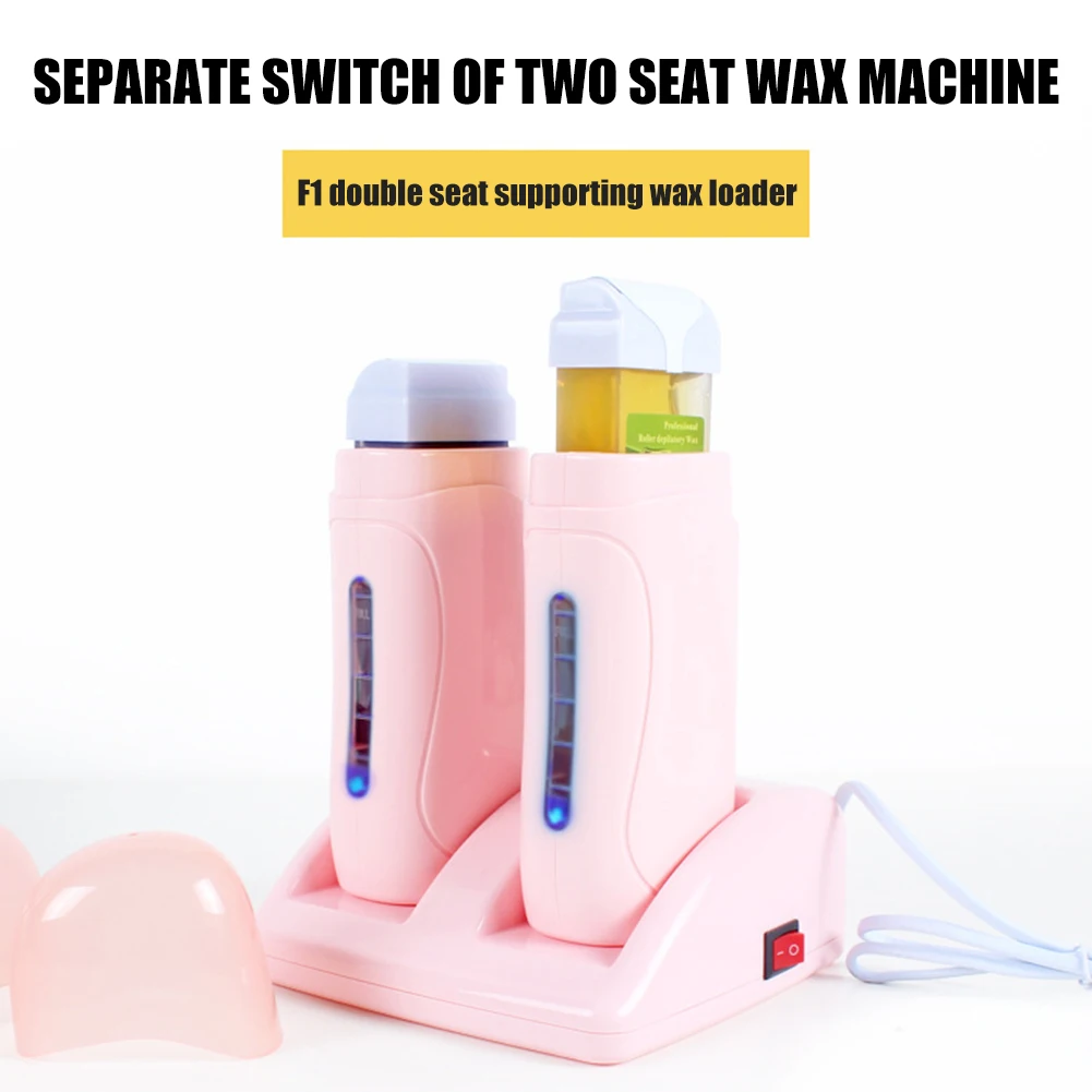 

Electric Double Wax Heater Epilator Cartridge Wax Roller Base Roll On Waxing Refillable Hair Removal Machine Depilatory Heater