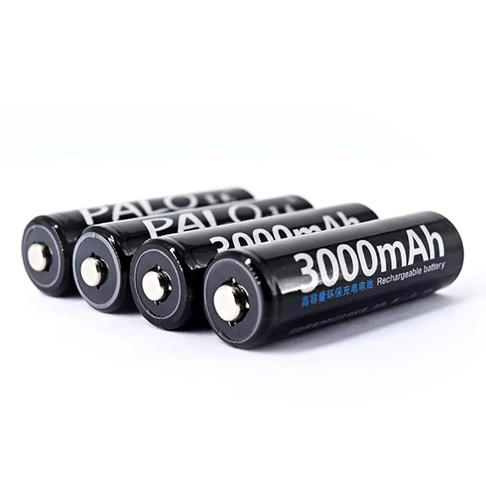 Фото Аккумуляторы PALO AA и AAA 3000 мАч NI-MH AA, батареи LR6 1100 мАч AAA LR3 + USB-зарядное устройство с LCD-дисплеем для аккумуляторов AA AAA 1.2В №2