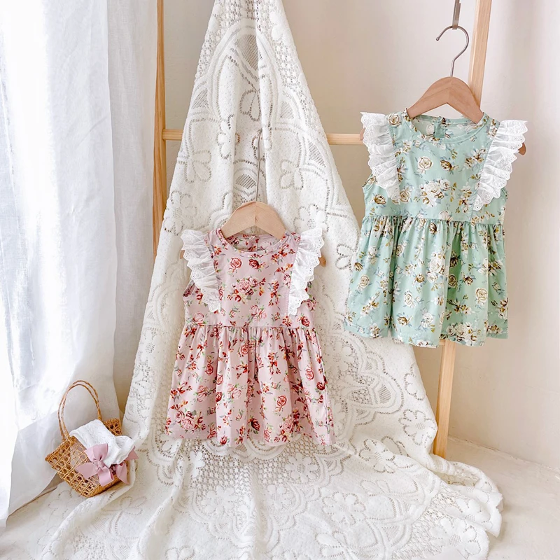 

Детское летнее платье без рукавов, с круглым вырезом