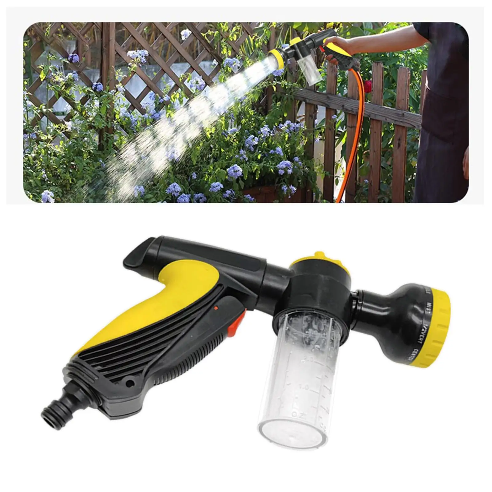 

Handheld Car Washing Sprayer Portable 10 Spray Patterns High Pressure Foam Hose Sprayer for Agricultural Irrigation Gardening