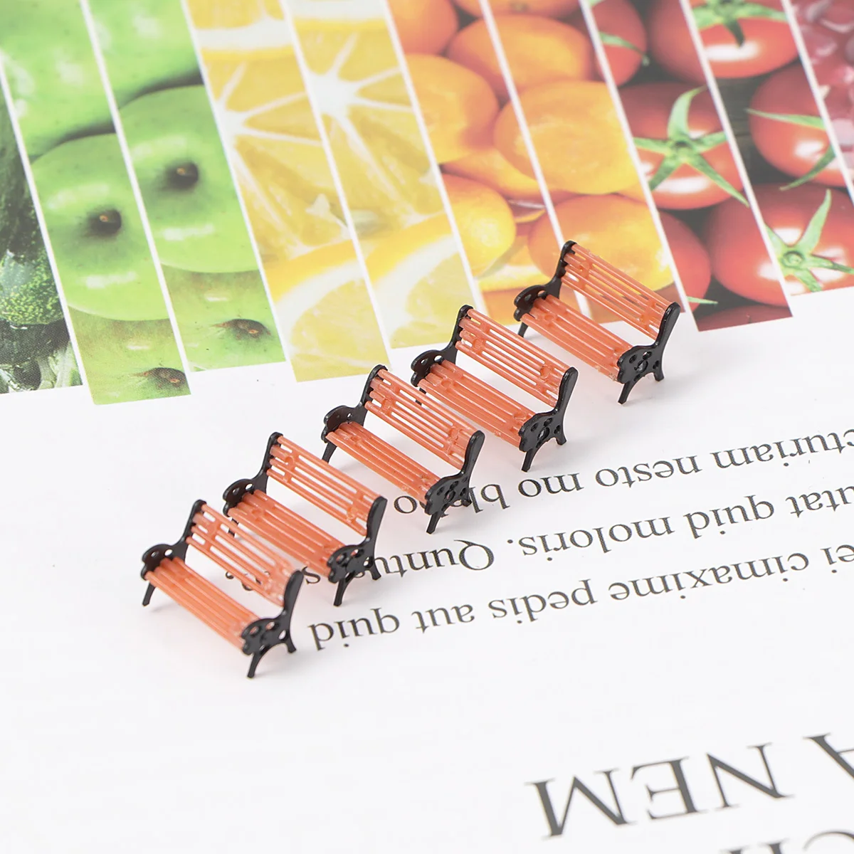 

Mini Long Chair Park Bench Construction Micro Model Miniature Landscape Accessory