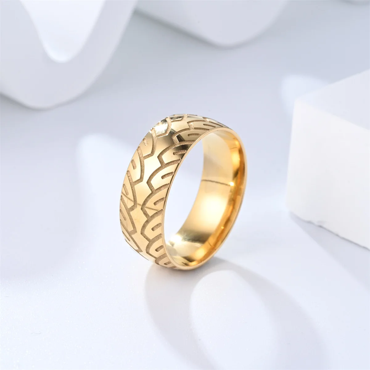 51JEWELRY 8 мм кольца из нержавеющей стали для мужчин и женщин подарок на день