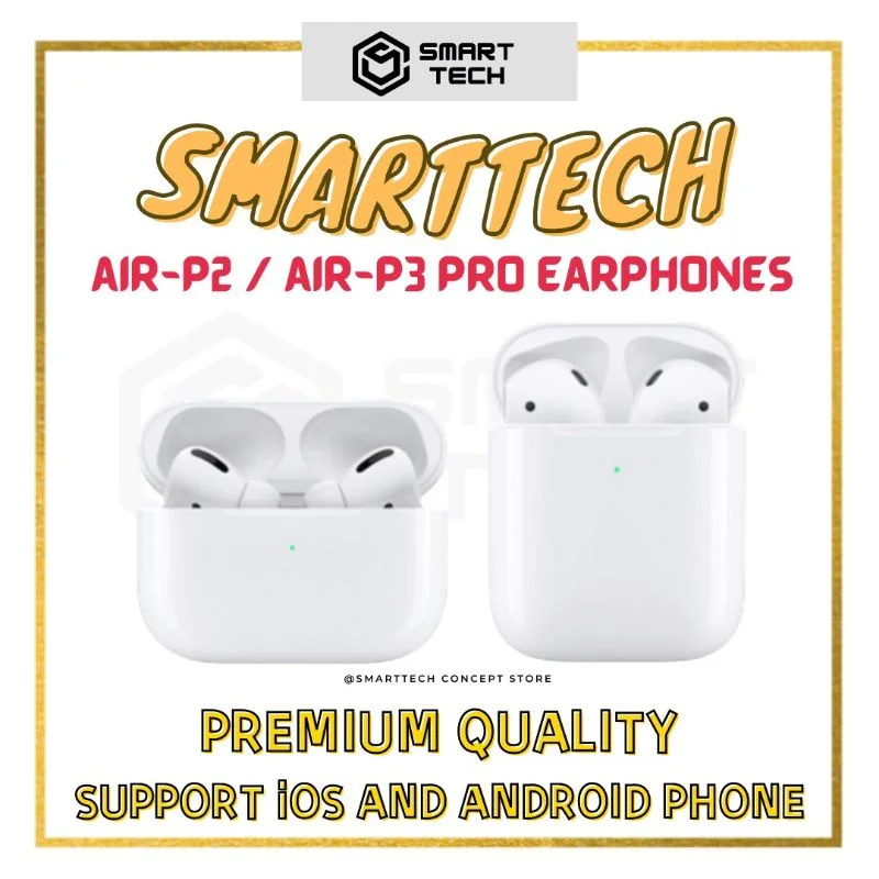 

Local StockSmartTech High Quality TWS AIR-P2 AIR-P3 PRO Rename GPS Siri Pop Up Bluetooth Earphone Wireless Charging