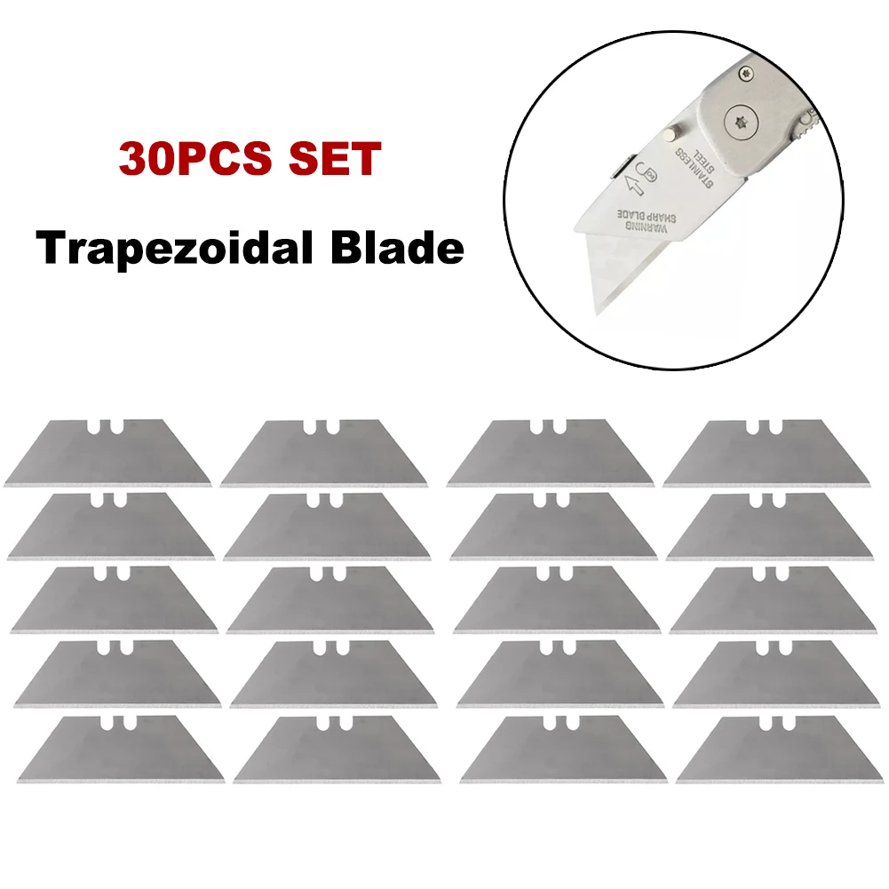 

30Pcs Set Trapezoidal Blade Replacement Blade Art Craft CutterTool Multifunction Home Decoration Office Supplies Manual Cutting