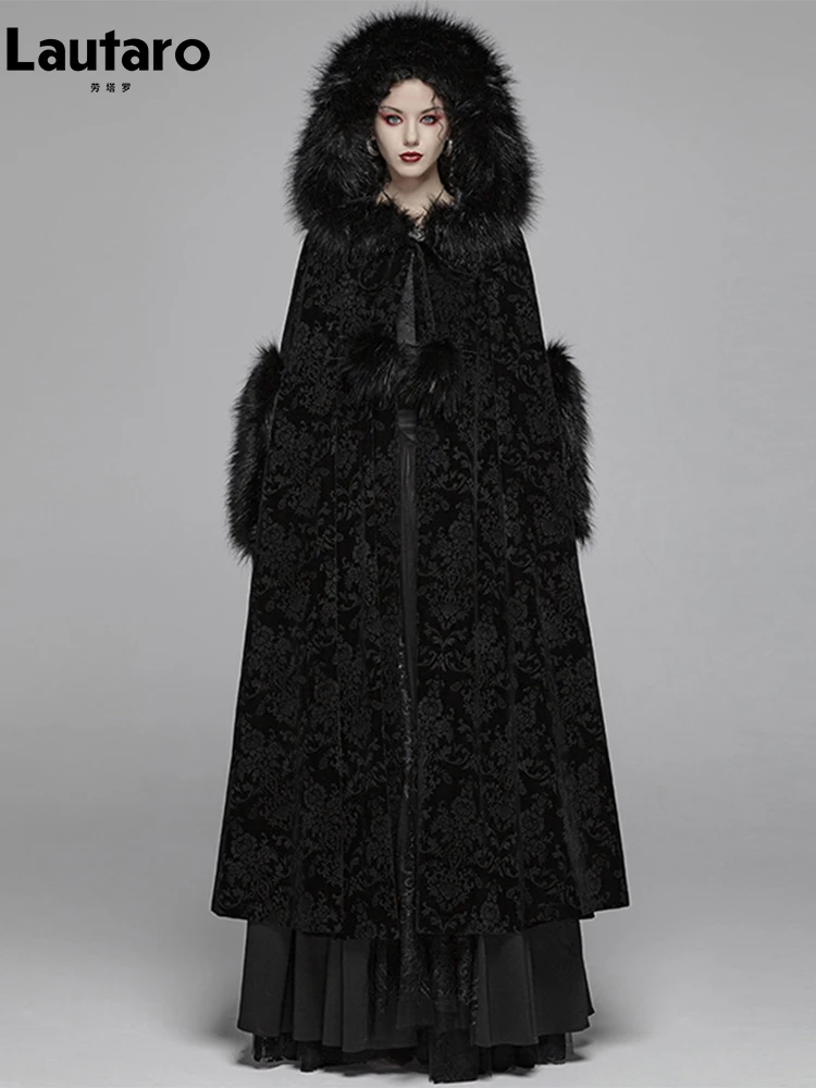 Lautaro Зимняя длинная черная темно-академическая готическая винтажная