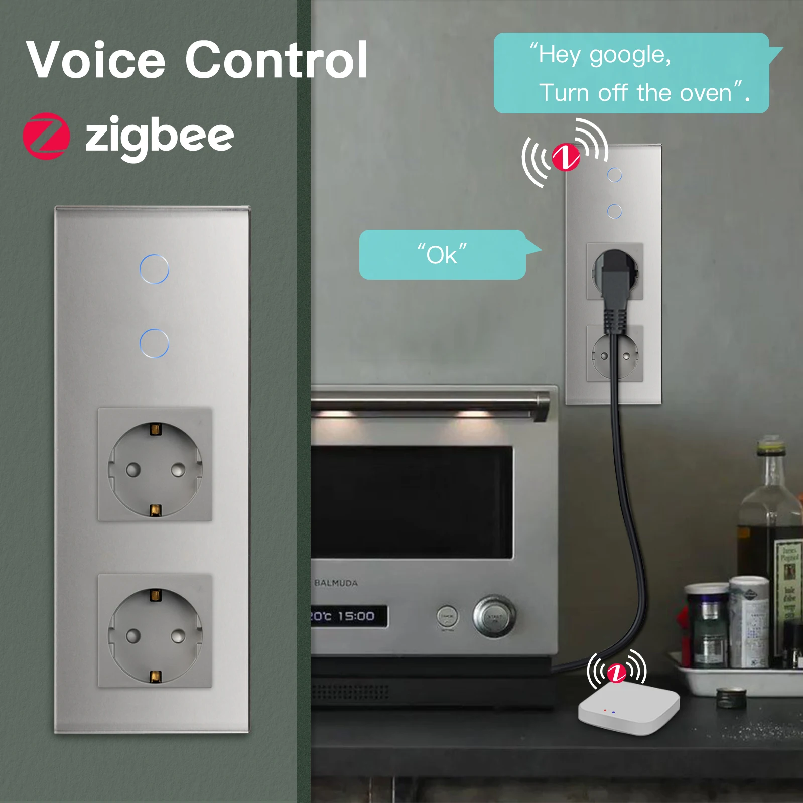 Умные настенные выключатели BSEED Zigbee сенсорный выключатель с Wi-Fi 1/2/3 клавиши 1