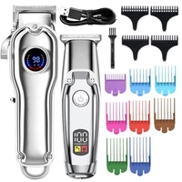 lcd hair trimmer shaver trimmer for men barber beard rechargeable hair cutting machine professional electric hair clipper 1 set
