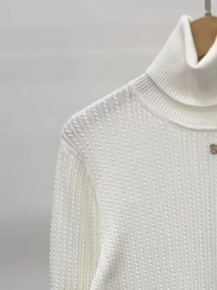 Популярный французский SA осенне-зимний новый облегающий однотонный вязаный топ