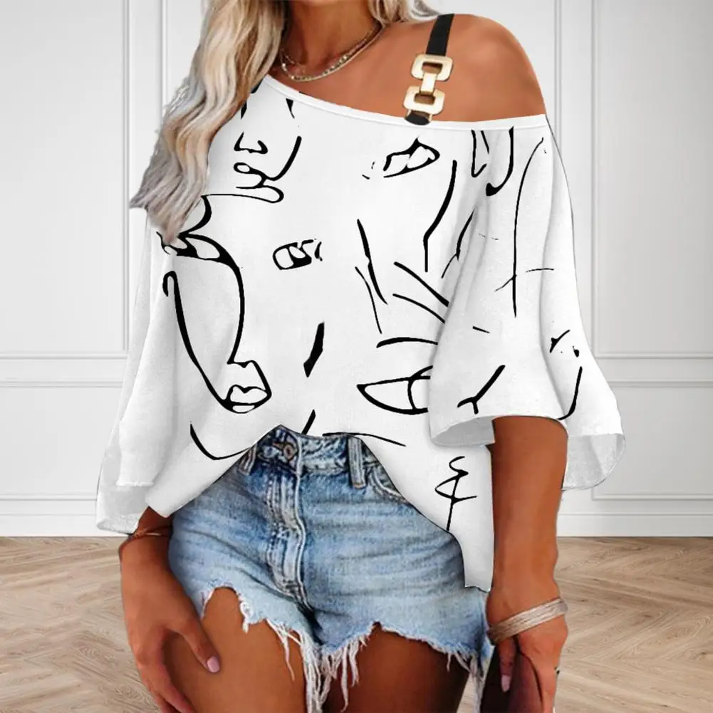 

Women Top Stylish Quick Drying Stitching Women Printed Casual T-shirt Girl Clothing Women Shirt Pullover Blouse