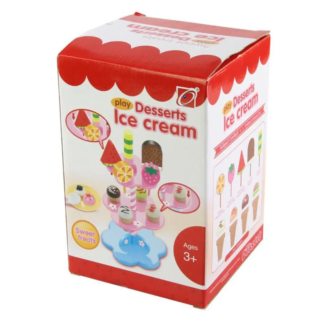 

22PCS Plastic Ice Cream & Desserts Stand Set Kid Role Play Shop Food Toys