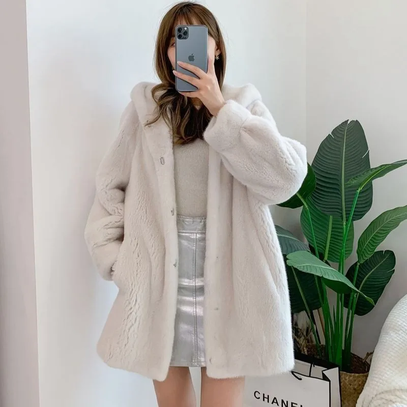 2022 New Winter Women's Lamb Wool Thick Coat Fashion Women's Loose Thick Coat Solid Color Winter Temperament Wool Coat