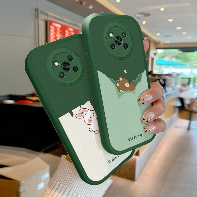 

Rabbit Painting the Wall and Sleeping Bear for Poco X3 X3 NFC X3 Pro X4 GT Redmi Note 10 Pro China 11T Pro Plus Soft Back Cover