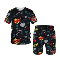 men summer 2piece set hip hop top malefemale casual short sleeve t shirts outfits track suites streetwear mens clothing suit