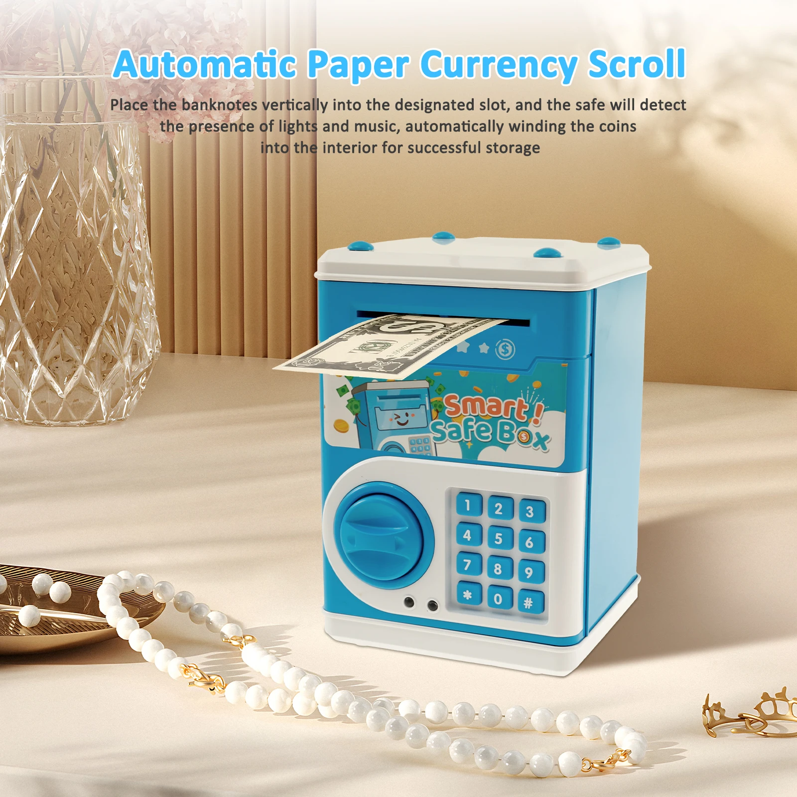 Детская копилка милая детская с паролем и игрушечной банкнотой электронный код