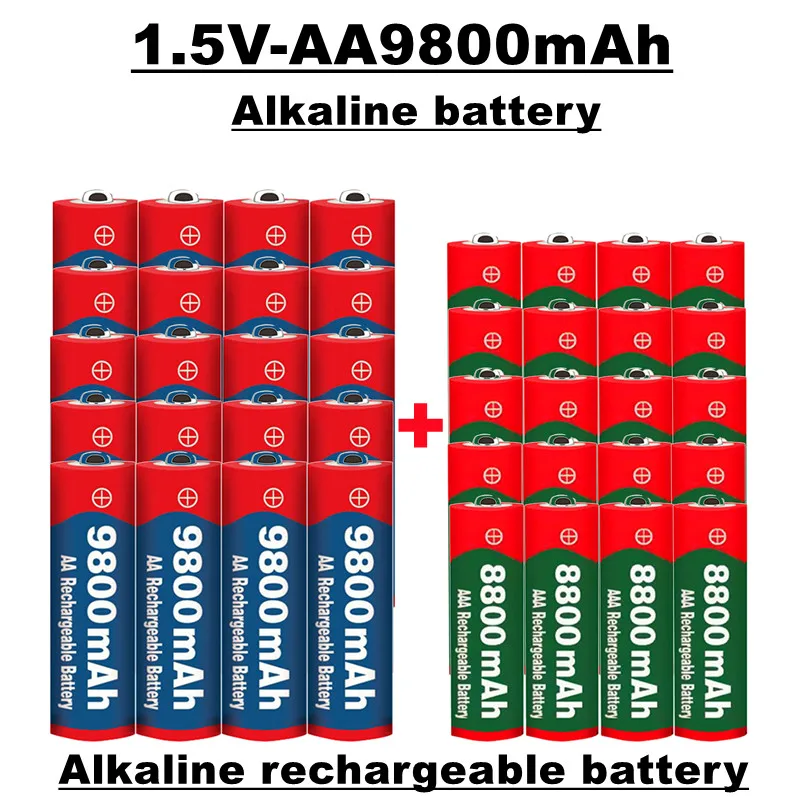 

AA+AAA rechargeable battery, 1.5V 9800 MAH /8800 MAH, suitable for remote controls, toys, clocks, radios, etc., package sales