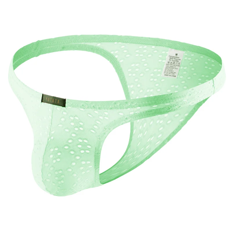 5PCS Men Briefs Small Triangle Panties Sexy Men's Underwear Smooth Breathable Hole Jacquard Low-rise Men T- Back Tanga Bikini