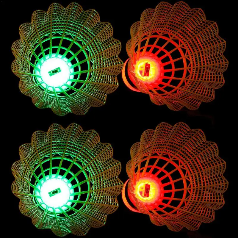 

Темные Ночные светодиодные светящиеся воланы для бадминтона, цветные светящиеся шарики для занятий спортом в помещении и на улице