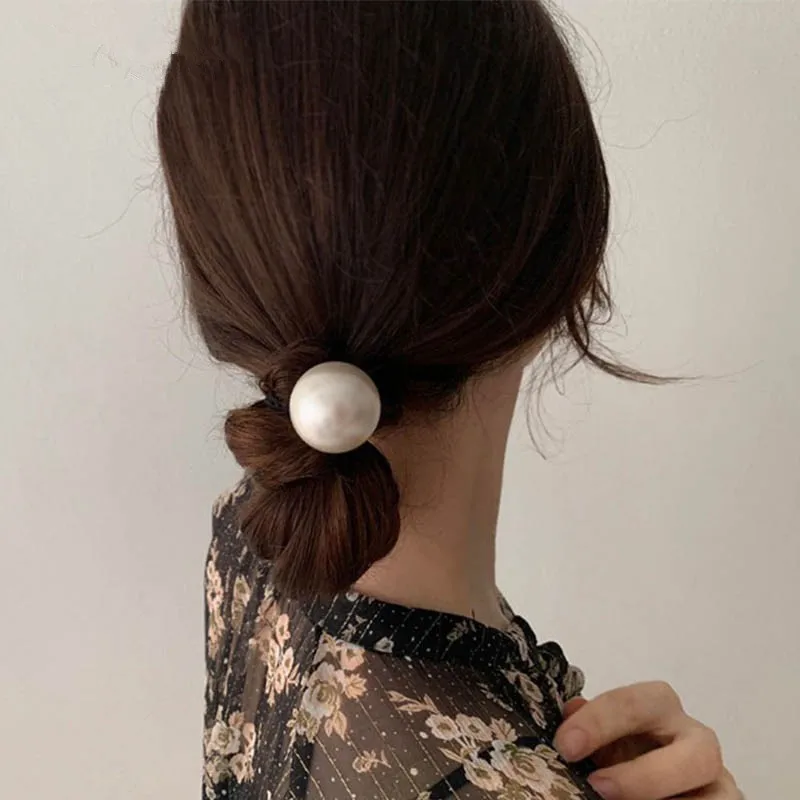 

Simple Big Pearl Hair Rope Rubber Band Female Hair Head Rope Female Temperament All-match Outside Hair Accessories Headwear