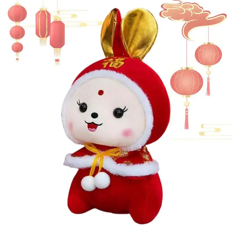

Китайский новогодний талисман, кролик, плюшевая кукла 2023, новый год, костюм Тан, китайский стиль, кролик, плюшевая игрушка, кролик, подушка, игрушка для 2023 Новинка