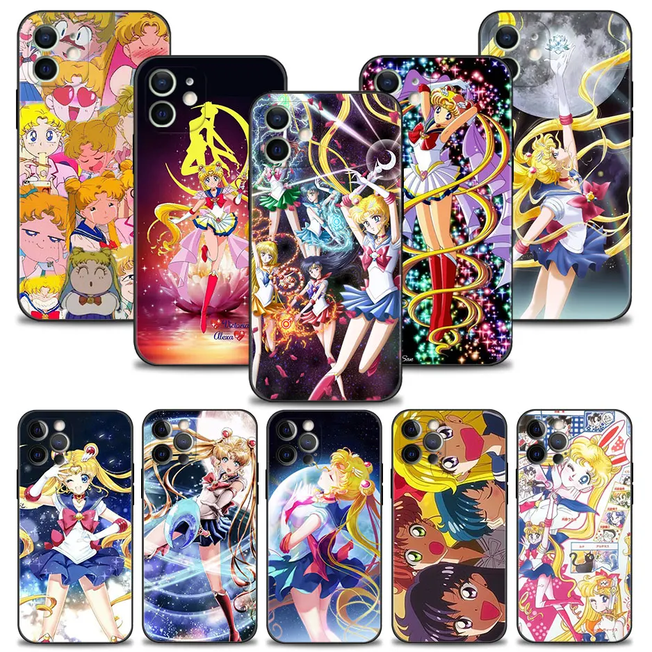 

Mobilephone Case for iPhone 13 12 11 Pro Max XS XR X 8 7 6 6S Plus SE 5 14 13mini 12mini Cover Silicone Funda Sailor Girl