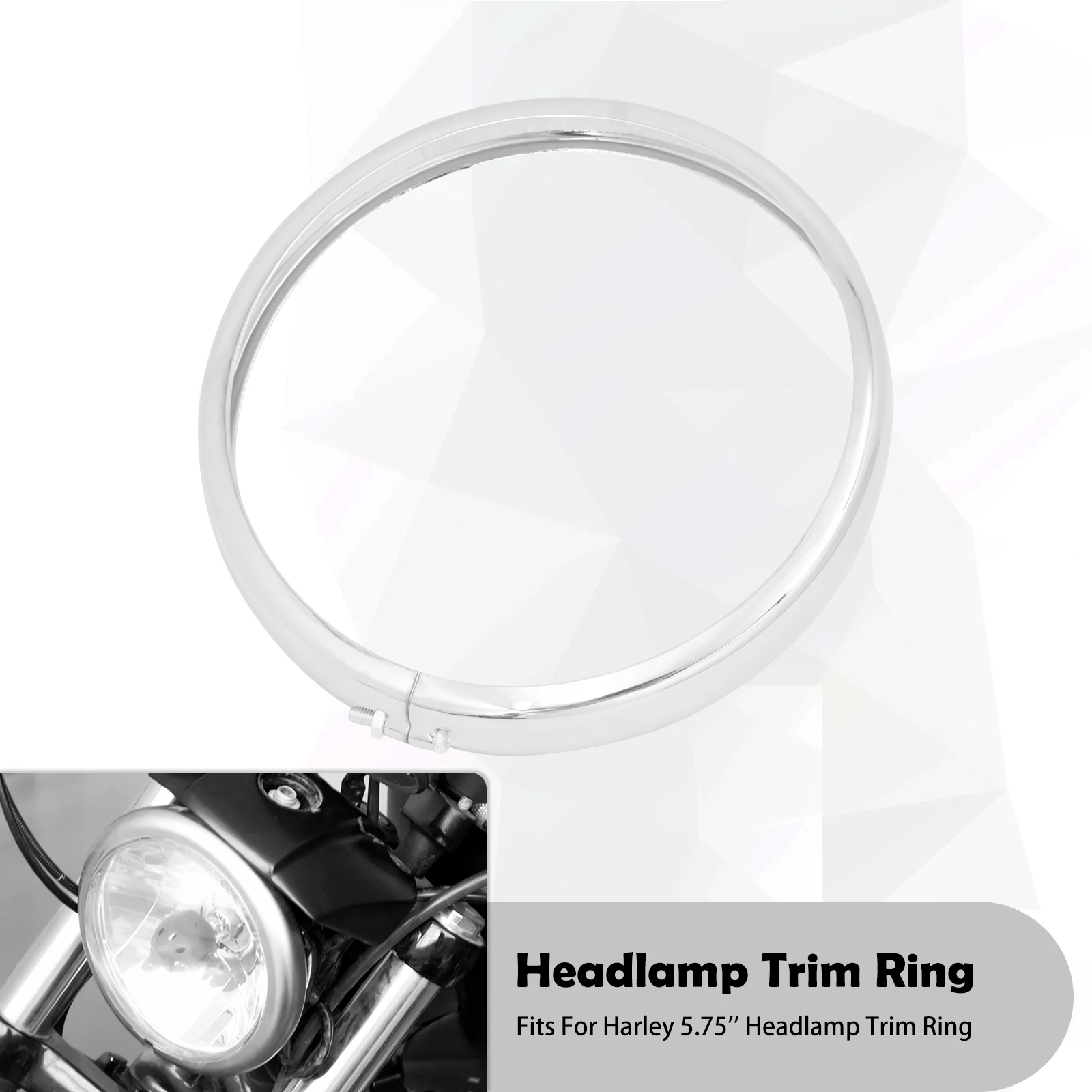 

Мотоциклетная фара 5,75 дюйма, налобный фонарь с отделкой, черное/хромированное кольцо для Harley Softail Street Bob Low Rider FXLR Standard FXBBS 2018-Up