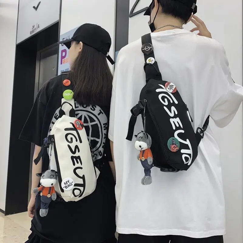 

Модная универсальная поясная сумка для девочек и мальчиков, водонепроницаемый нагрудной мешок в стиле Харадзюку, уличная спортивная сумка через плечо, Повседневная дорожная сумка
