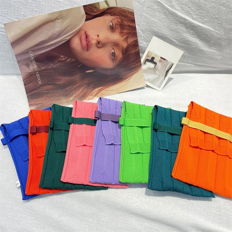 

Модные вязаные маленькие сумки через плечо, Женская плиссированная мини сумка-мессенджер на плечо, Женская Складная длинная сумка на ремне, кошелек для телефона