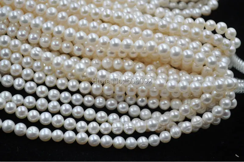 

wholesale 5 strands 7-8mm white cultured pearl lots free shipping