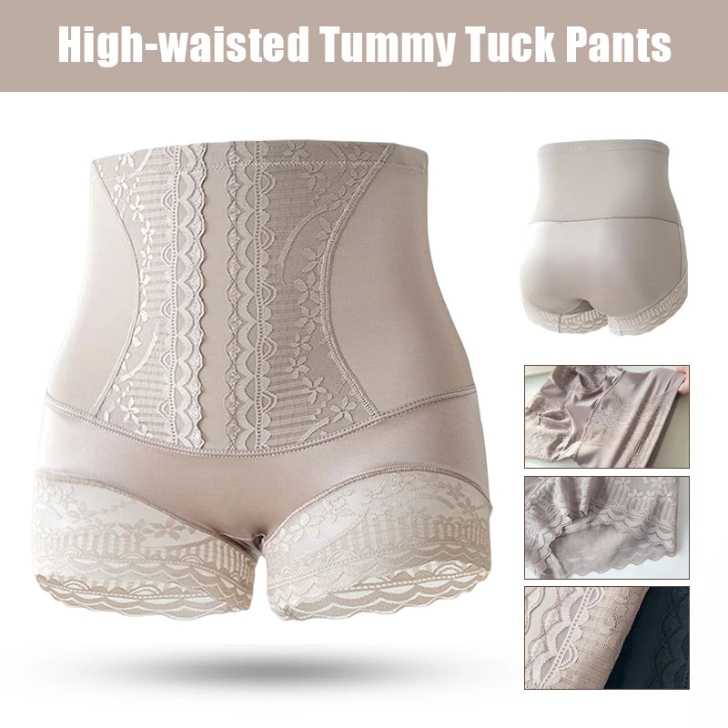 Elastic Shapewear Shorts Women High Waist Lace Panties Boxer Seamless Waist Trainer Body Shaper Tummy Control Hip Lift Panties