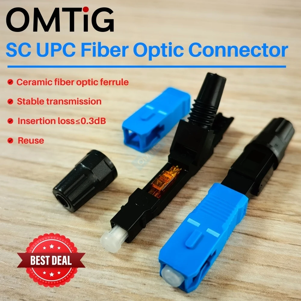 Фото Быстрый оптоволоконный коннектор SC UPC для FTTH, одномодовый быстрый коннектор SC, быстрый коннектор для одномодового оптоволокна №1