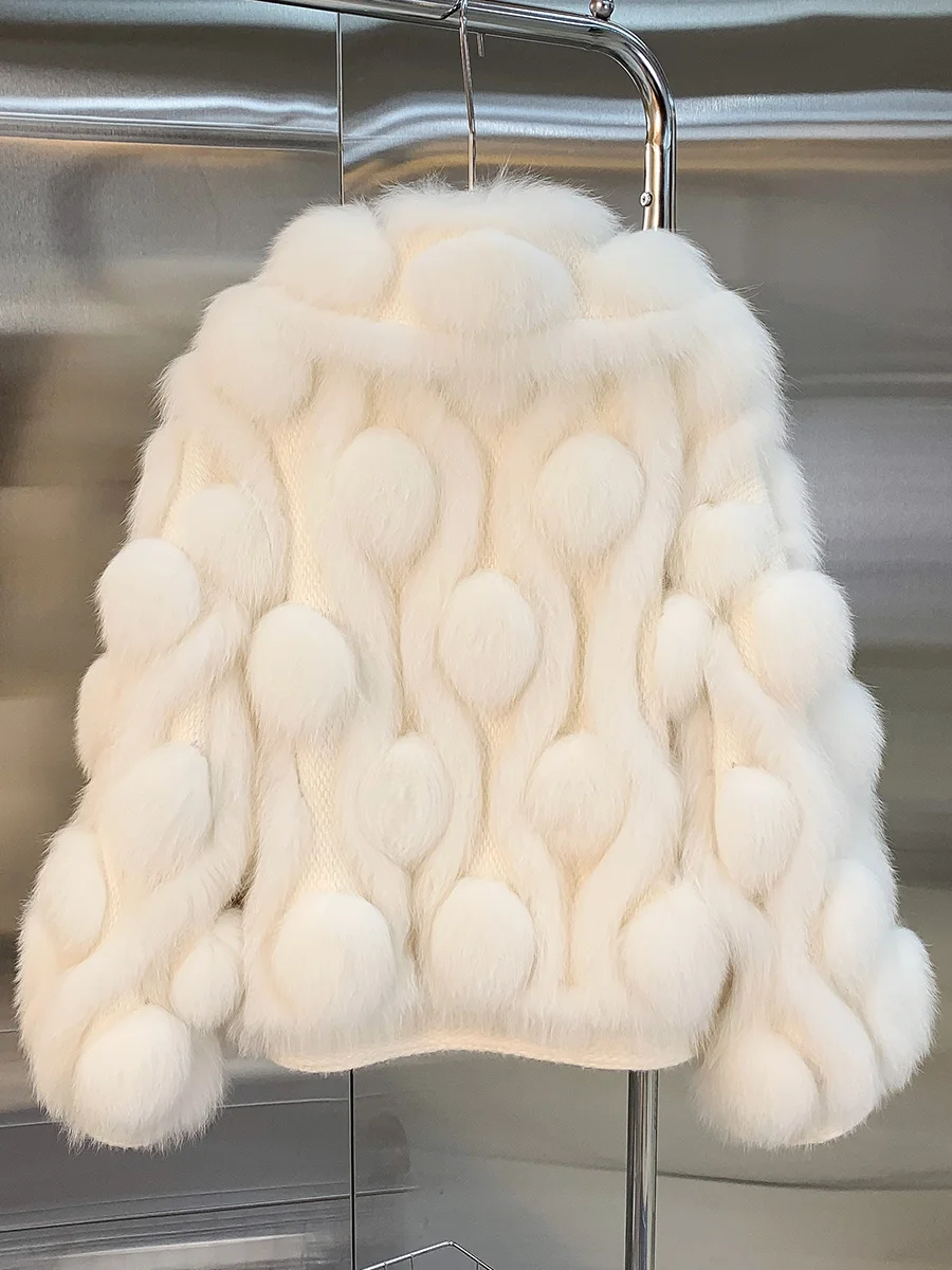 Trendy Fur New Young Large Lapel Cotton Candy Spokes Fox Fur Fur Coat for Women Winter winter jacket women  coat women