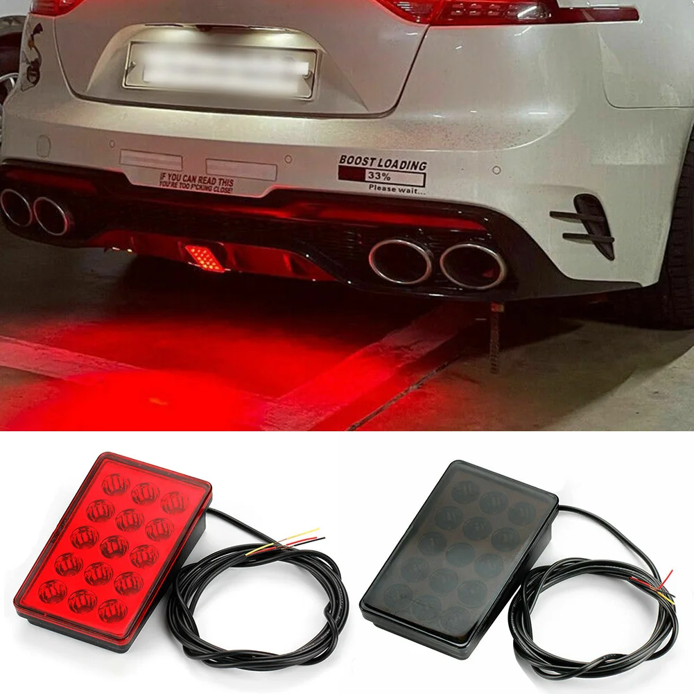 

Car LED 3rd Brake Light F1 Style 15 LED Rear 3rd Third Strobe Flashing Tail Brake Stop Light Red/black Universal Car Accessories