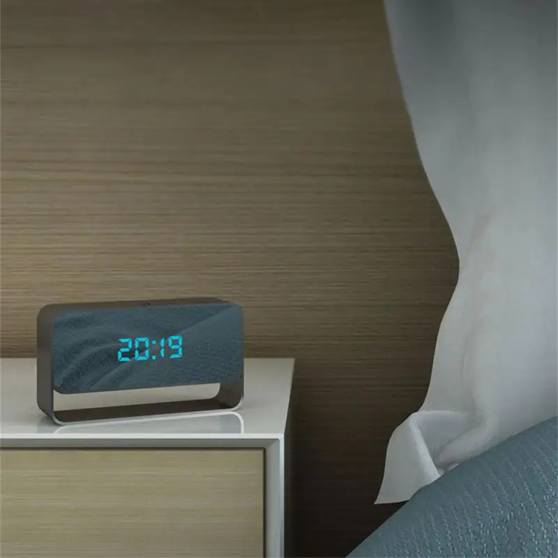 Мини-камера с часами HD Wi-Fi скрытым ИК ночным видением будильником