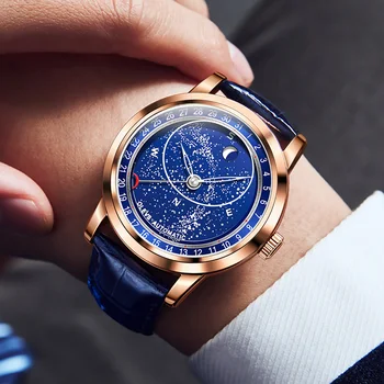 Full-automatic Starry Sky Fashion Waterproof Men Wristwatches 4