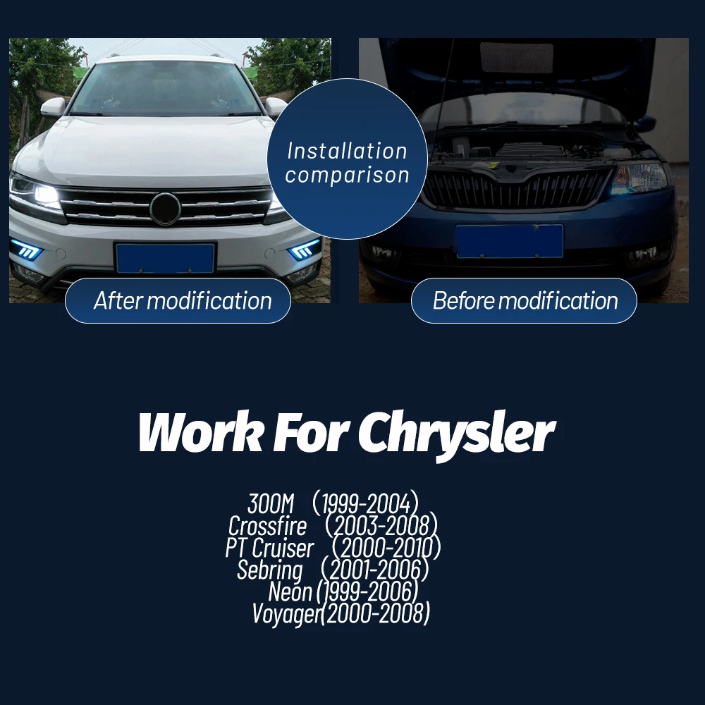 Лампа дневного света W5W T10 194 Canbus для Chrysler 300M Crossfire PT Cruiser Sebring Neon Voyager 2 шт.