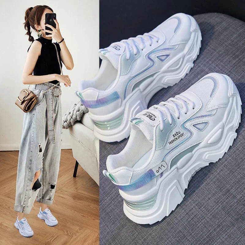 

Women‘s Shoes 2023 New Fashion Breathable Mesh All-match Casual Shoes Lace Up Female Platform Shoes Sneakers Woman Zapatos Mujer
