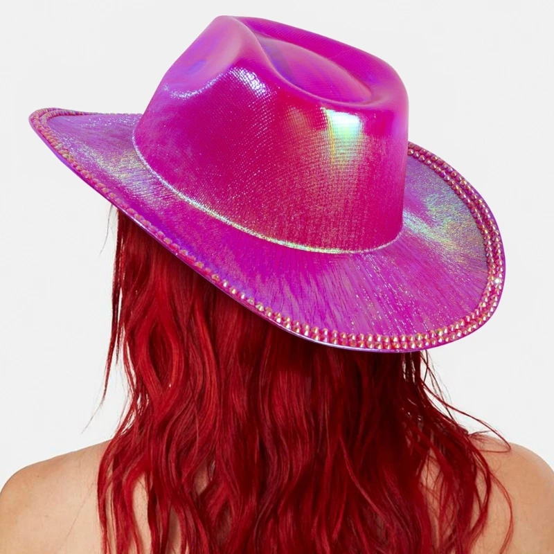 

Breathable Sequins Cowgirls Hat for Woman Men Sunproof Cowboy Windproof Hat