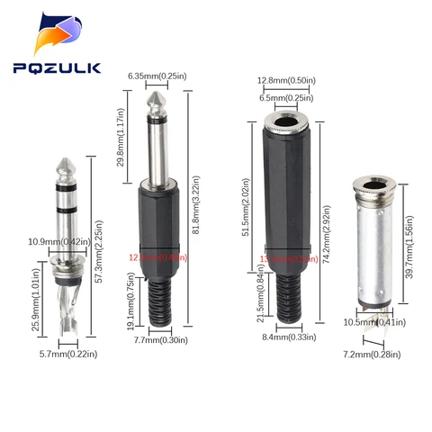 PQZULK 6.35 Audio plug/socket