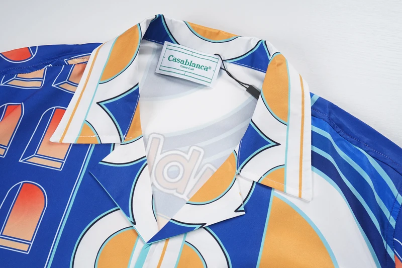 Paris Casablanca Fantasy Gate Knight Print Mesh Shorts Set Men Women Hawaii Beach Holiday Seaside Surt Suit