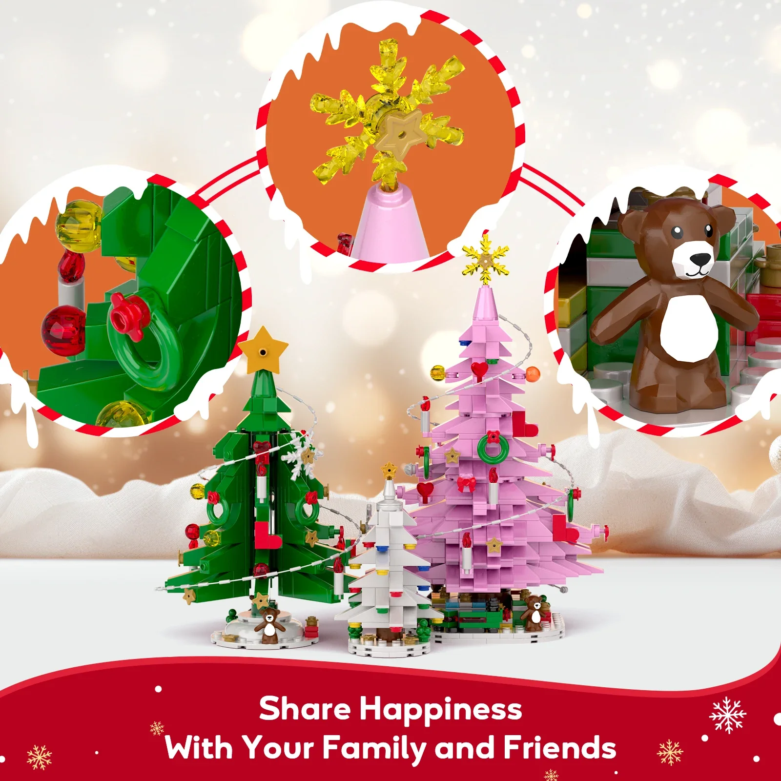 Набор строительных блоков MOC для рождественской елки со светодиодной подсветкой