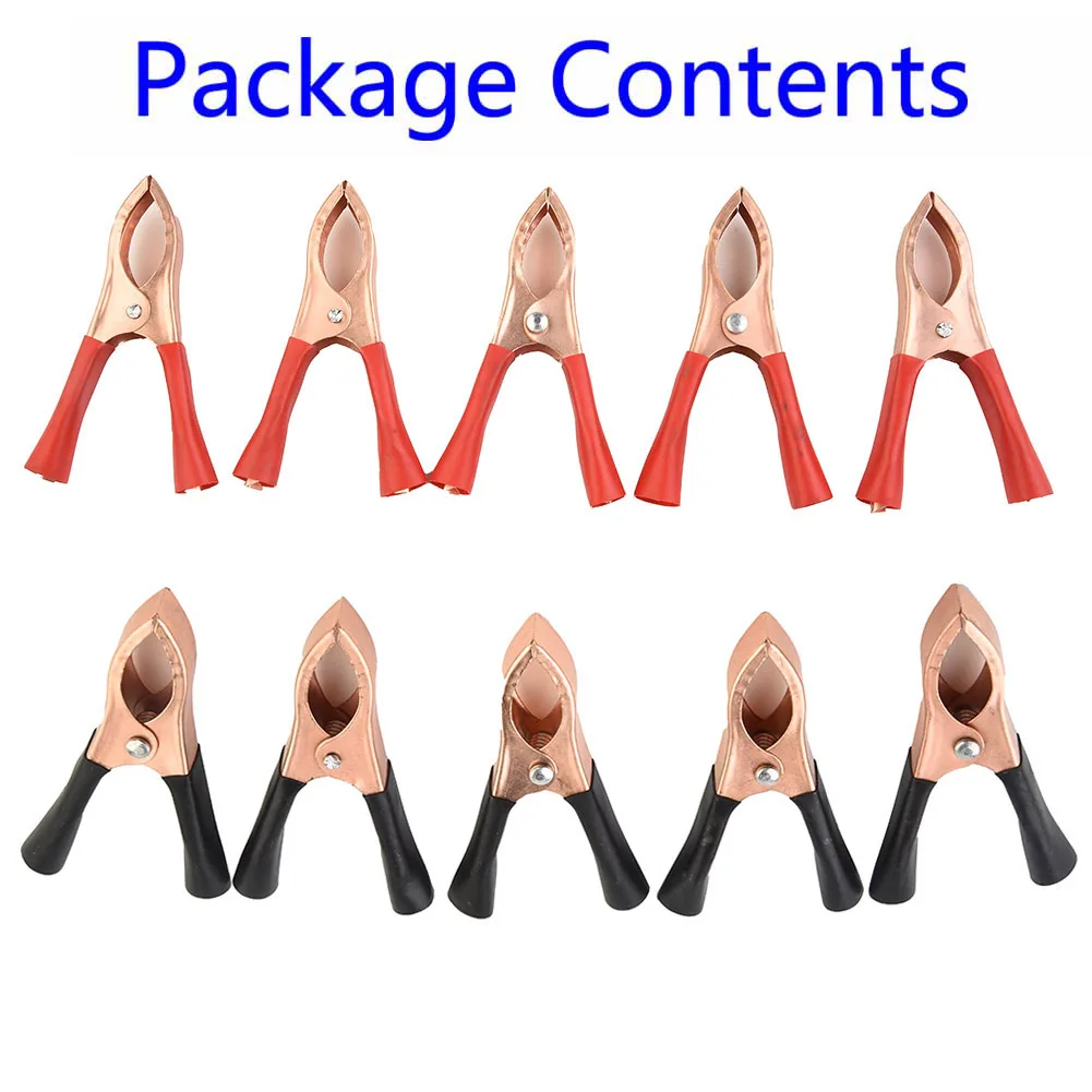 

10pcs 30A Car Alligator Clips Battery Clamps Crocodile Clip Aligator Clips 70mm Battery Test Lead Clips Connector Plug Power
