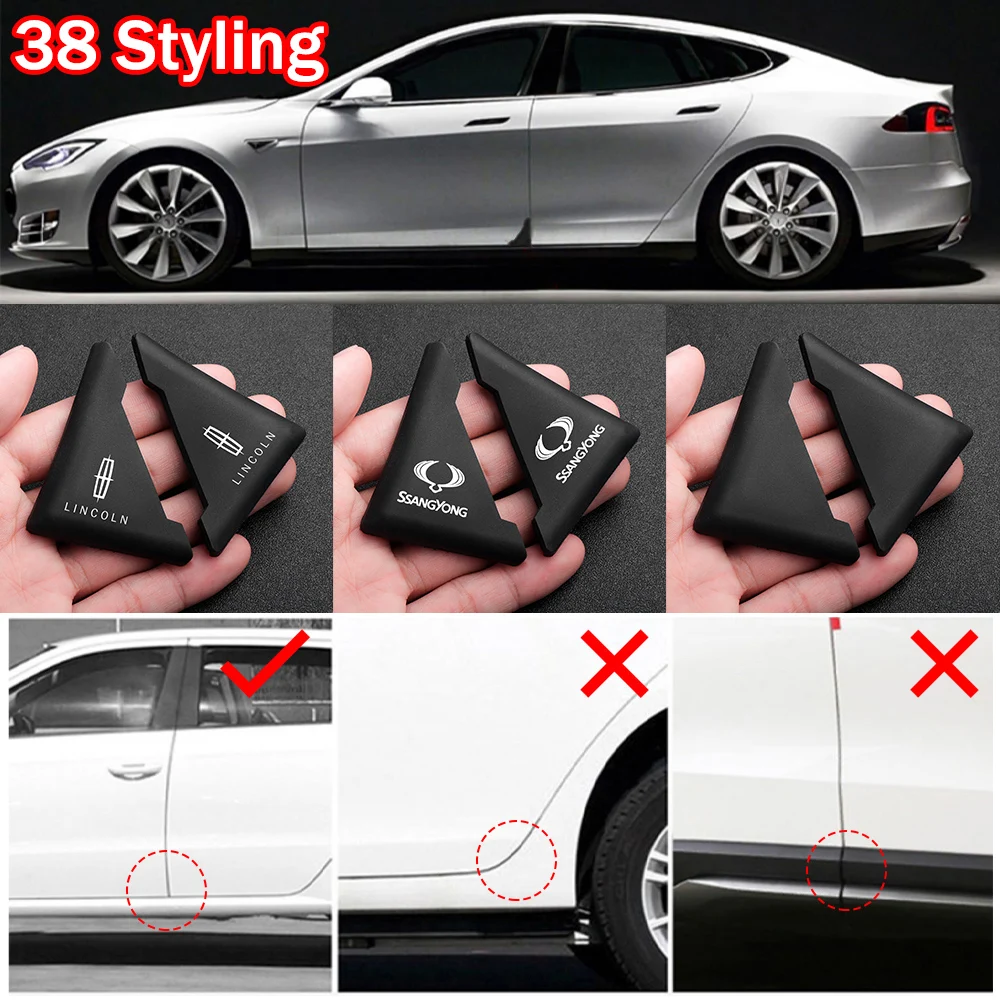 

2pcs Silicone Car Door Corner Cover Anti-collision Sticker For Volkswagen VW TDI R32 MK4 GTI Caddy Scirocco Jetta Beetle CC Golf