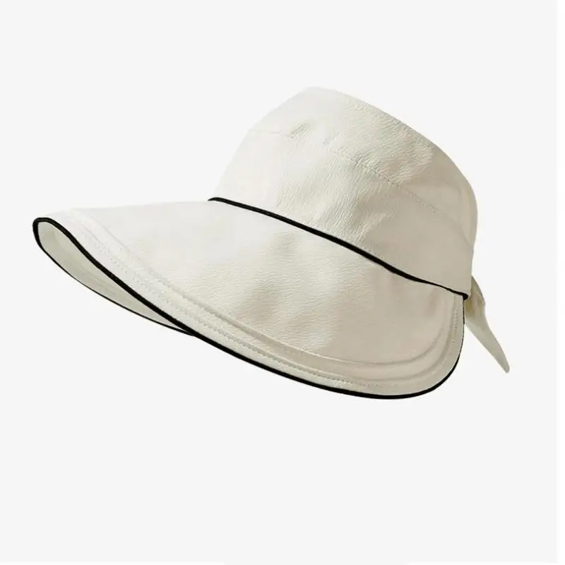COKK Summer Hats For Women Sun Hat Wide Brim Sunscreen Foldable Beach Hat With Bow Outdoor Sunshade Casual Travel Sunhat Gorras