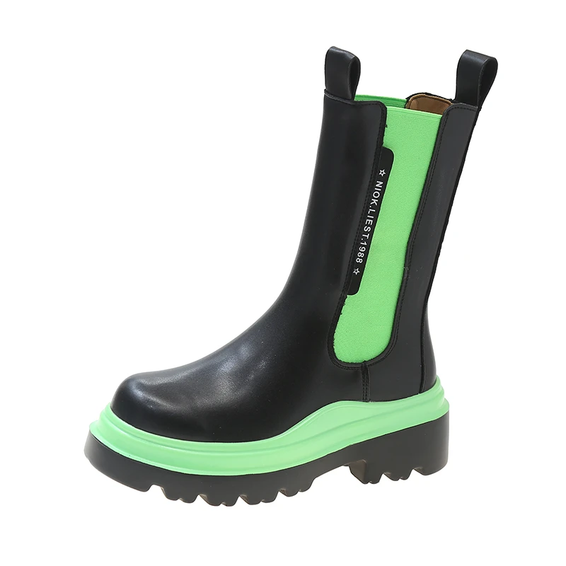 

2022 Autumn New Fashion Women's Elegant White Ankle Boots Female High Heel Platform Shoes Black Gothic Leather Punk Short Boots